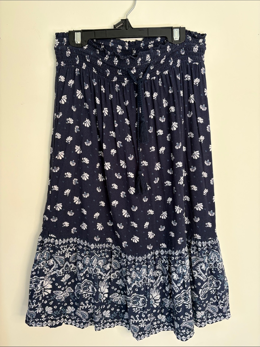 Floral Print Midi Skirt smocked cottagecore - Picture 5 of 11